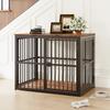 Modular dog crate furniture with 3 doors, 2-in-1 TV sideboard or nightstand, waterproof panel, outer dimensions 84x56x66 cm in retro brown