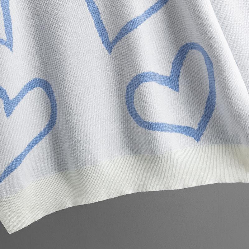 Høst Vinter Rund Krage Love Bump Color Genser Løs strikket genser