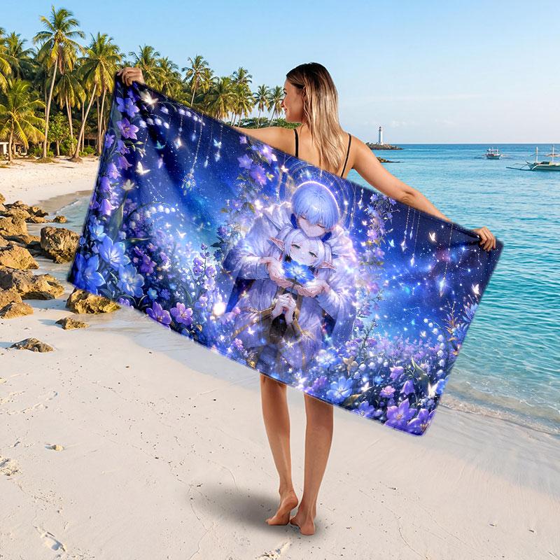Large Beach TowelFrieren Beyond Journey's End Soft Absorbent Towel Beach Bath Home Use