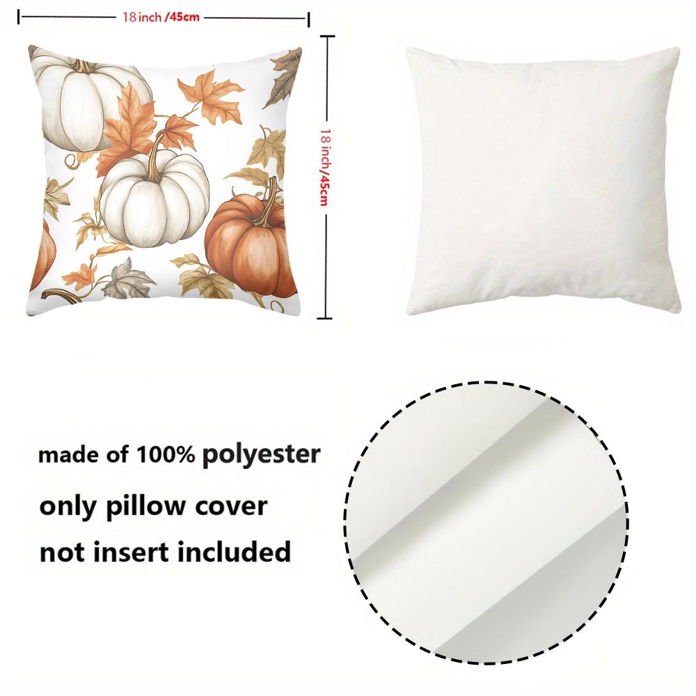 1 pieces -2D flat printing Autumn Pumpkins And Leaves Patterned Cushions Polyester pillowcase, sofa decorative cushion cov