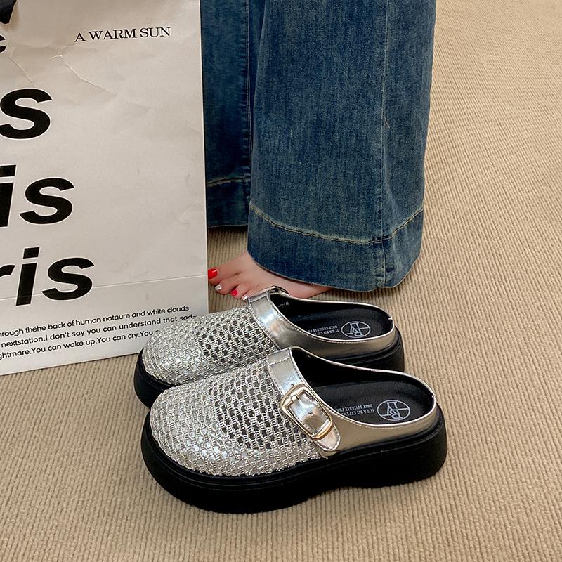 CRLAYDK Classic Womens Casual Slippers Mesh Hollow Out House Shoes Comfort Slip On Walking Mules Outdoor Backless Loafers