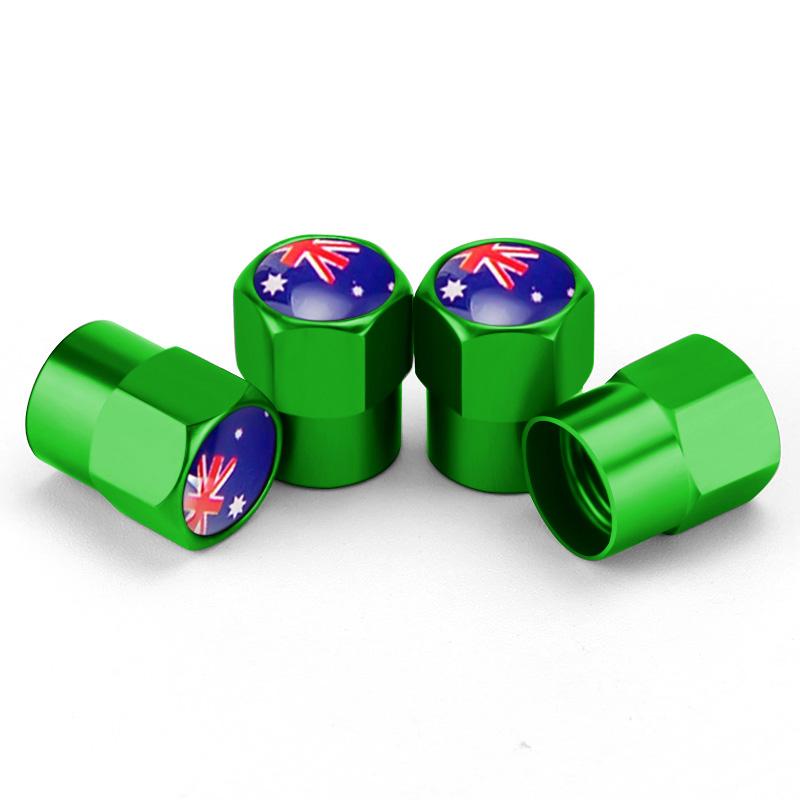 4PCS Australia Flag Car Wheel Tire Valve Caps Tyre Stem For Mazda Volkswagen Ford MG Skoda Toyota BMWi Hyundai Kia Tesla Subaru