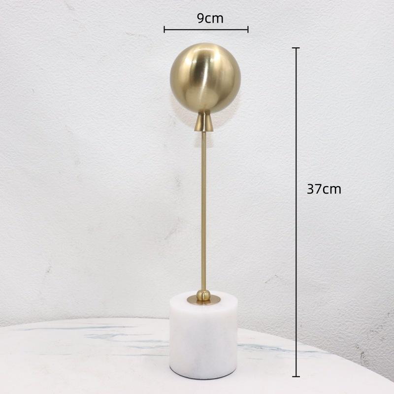 Metal Handicraft Golden Balloon Geometric Abstract Golden Ball Sculpture Metal Decorative Figurines Home Decoration Accessories
