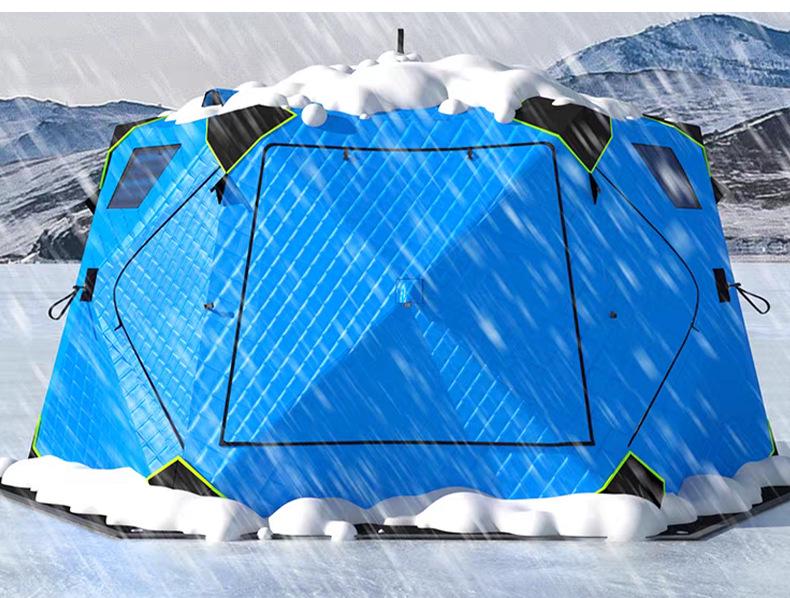 Thickened Cotton-Padded Winter Tent: Quilted, Windproof, and Warm for Extreme Cold Ice Fishing and Camping