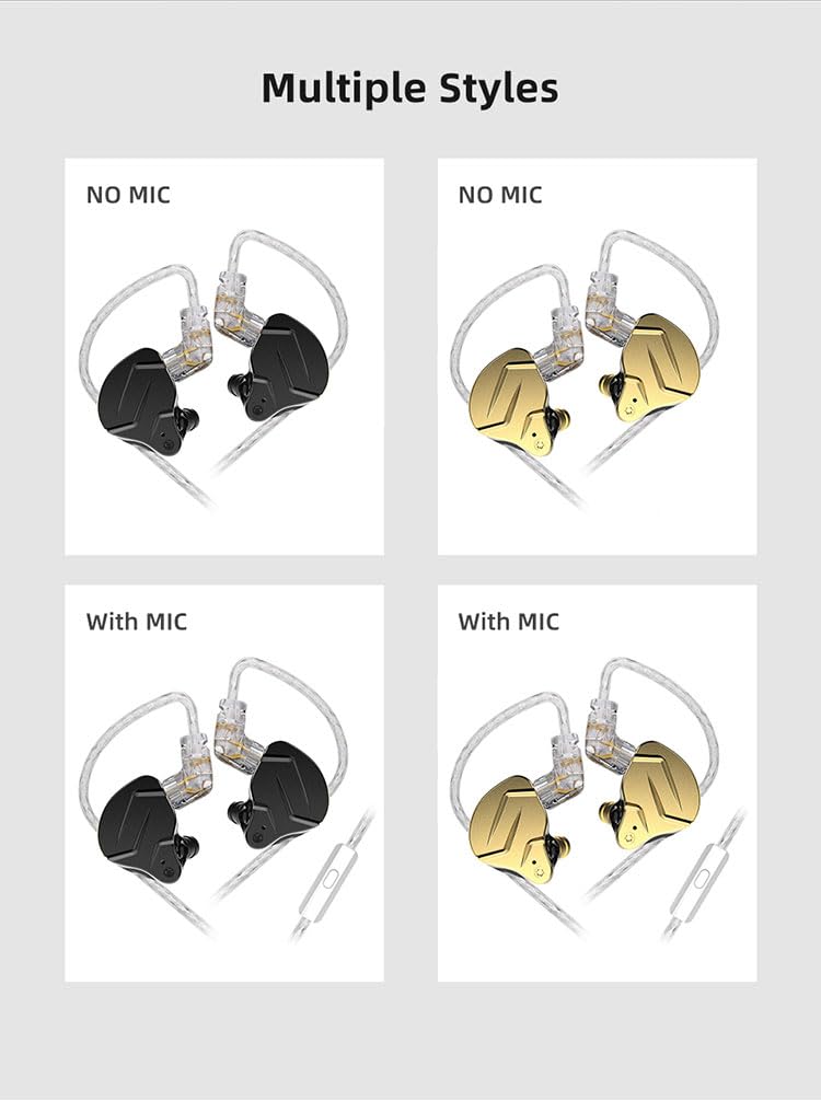 KZ ZSN Pro X IEM Buzz HiFi KZ Wired Earphones with Hybrid Dual 1ba and 1dd Compact and Compatible with Music and Detachable Cable with In-Ear