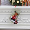 Sacchetto regalo calza di Natale media con decorazione di Babbo Natale e Pupazzo di Neve