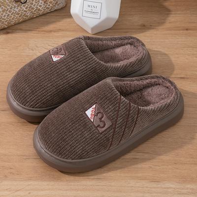 Men's Cotton Slippers Casual Generous Warm Comfortable Thick Bottom Non-slip Odorless Home Men Autumn and Winter Foot Warm Slippers