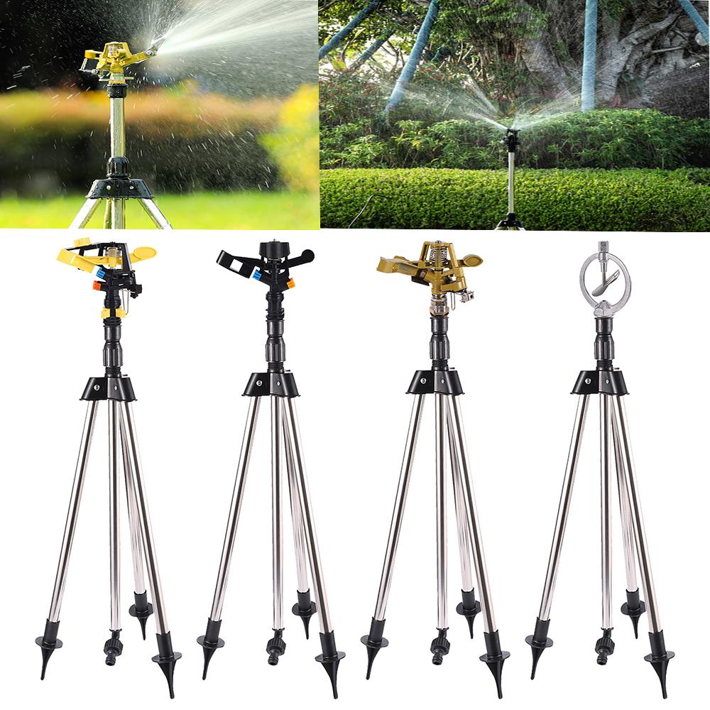 360 Rotary Irrigation Sprinkler Head With Tripod Telescopic Support Automatic Rotating Sprayer Garden Lawn Watering Sprinkler