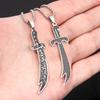 Creative Retro Islamic Twelver Muslim Holy Sword Necklace Pendant Hollow Spot Leader Logo Men Women Backpack Jewelry Accessories