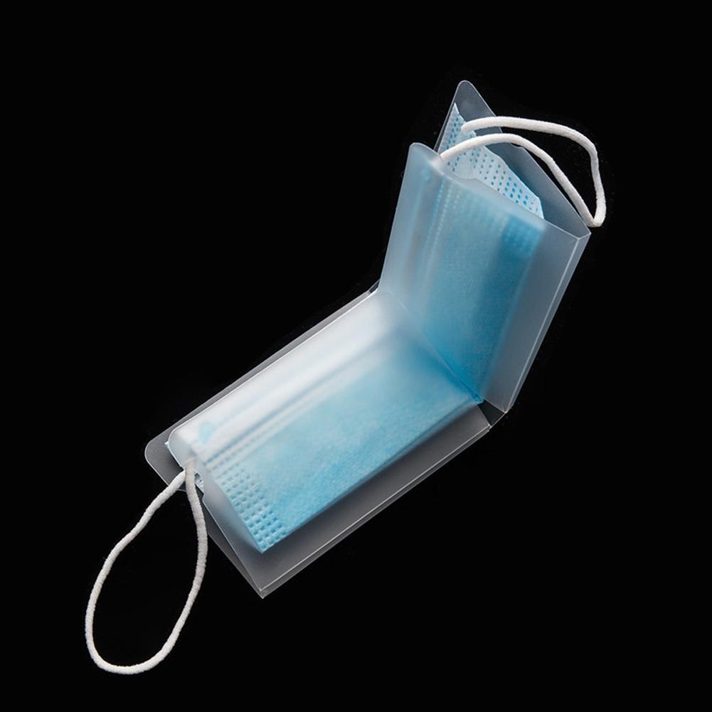 10pcs/bag Foldable Storage Folder for Disposable Mask Portable Transparent Mask Container Clip
