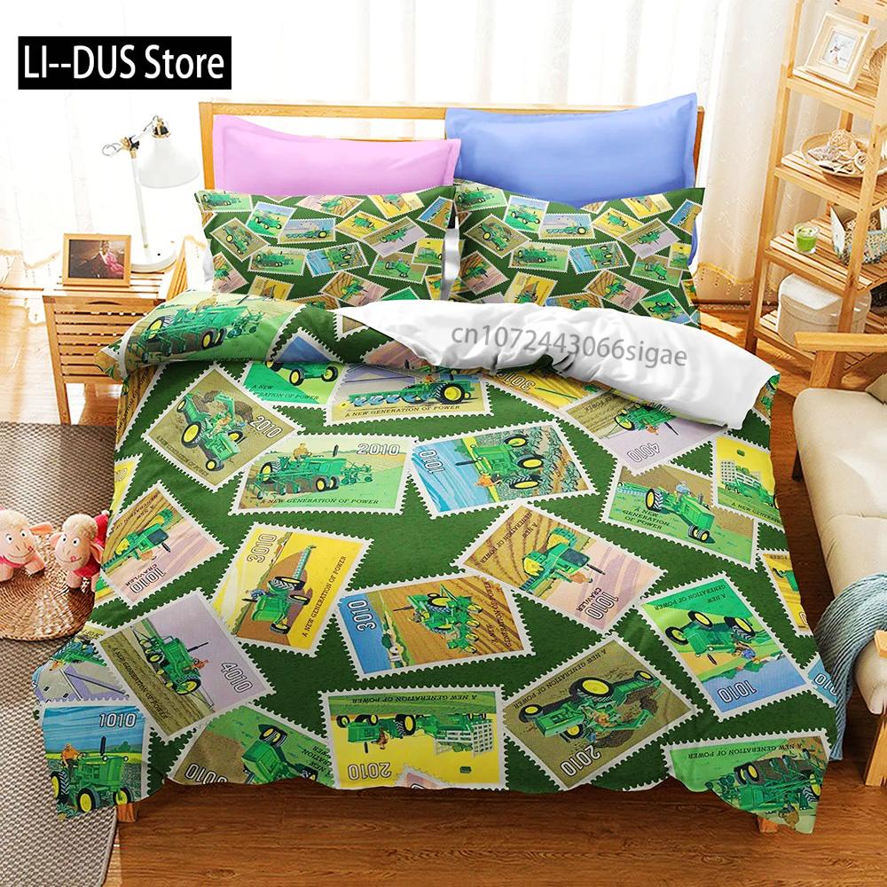 Tractor Bedding Set Bedspread Single Twin Full Queen King Size Sports Bed Set Aldult Bedroom Duvetcover 2 Funda nrdica Bedsheet