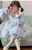 XHSUKADO Lolita Long with Flared Dreamy Cute Cat Claw Big Ruffle School Cultural Size M Women's Dress, Sleeves, Sleeves, Ribbon, Accessory, Collar,