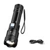 Hohe Starke Leistung LED Taschenlampen 2000LM Taktische Taschenlampe mit Displaylicht USB-Aufladung Camping Angeln Notfall Zoom Laterne
