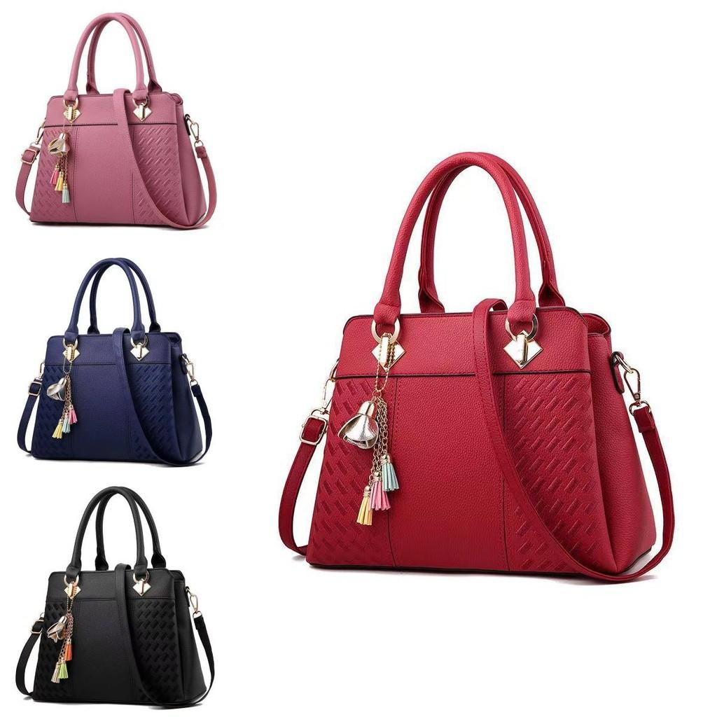 Stylish New Women's Shoulder Bucket Bag Modern Versatile Tote Handbag In Black And Blue