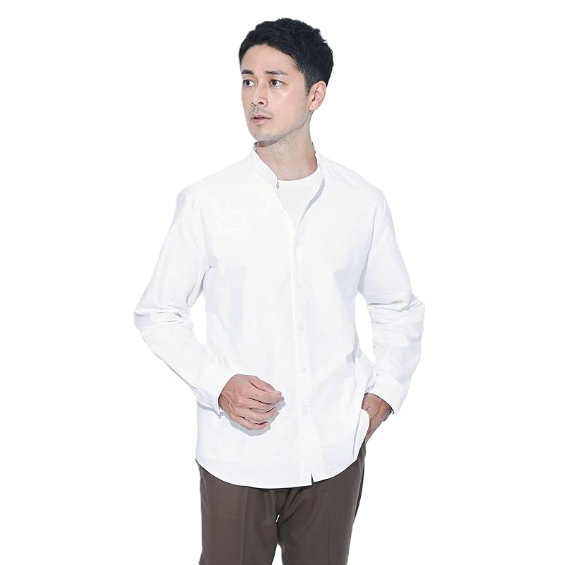 

[United Arrows green label Relaxing] WEB limited JUST fit band color Oxford shirt 32116993061 0170 WHITE(01) L