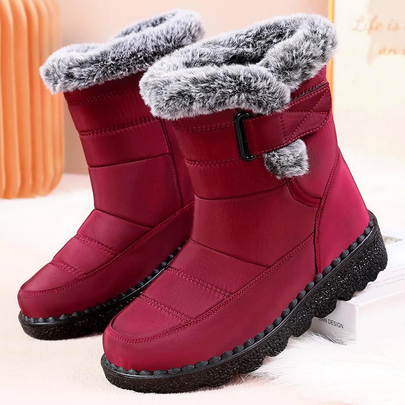 Snow boots for women's winter new velvet thickened warm cotton shoes waterproof, non-slip and comfortable medium tube platform shoes for women