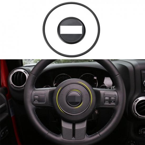Black Steering Wheel Center Trim Bezel For 2011-17 Jeep Wrangler Compass Patriot