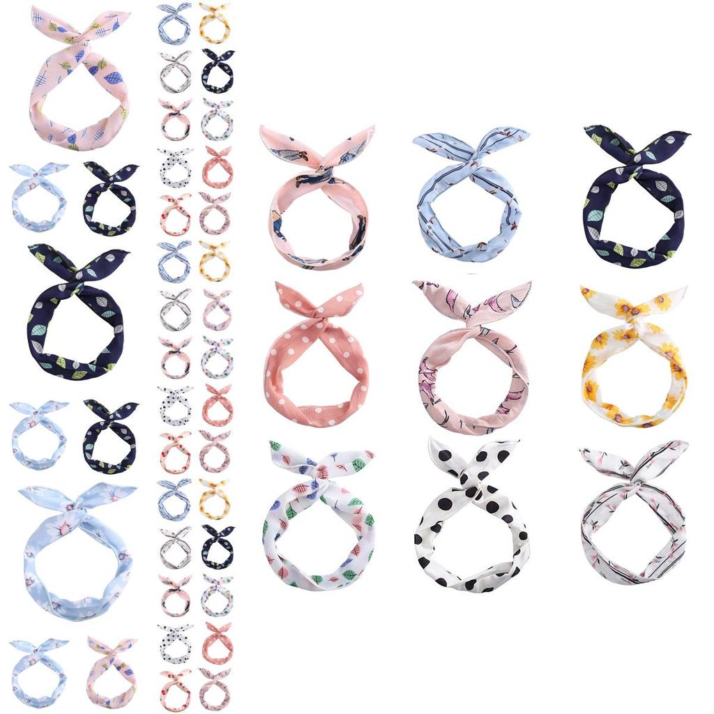 Floral Rabbit Ears Knotted Wire Hair Bands For Women With Elegant Metal Wire Scarf Design