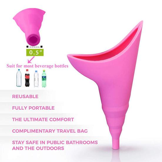Female Urination Device Reusable Women Pee Funnel Eco-friendly Flexible Reusable Outdoor Travel Urinal Portable Women Urinal