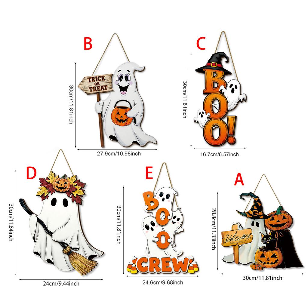 Halloween Ghost Wooden Sign For Spooky Home Decor Crafted From Durable Poplar Wood