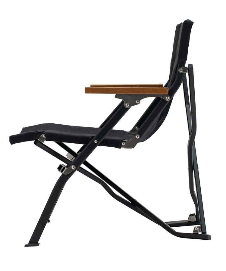 Snow Peak Low Chair Short Black Chair for Outdoor Camping and Decks LV-093-AZ