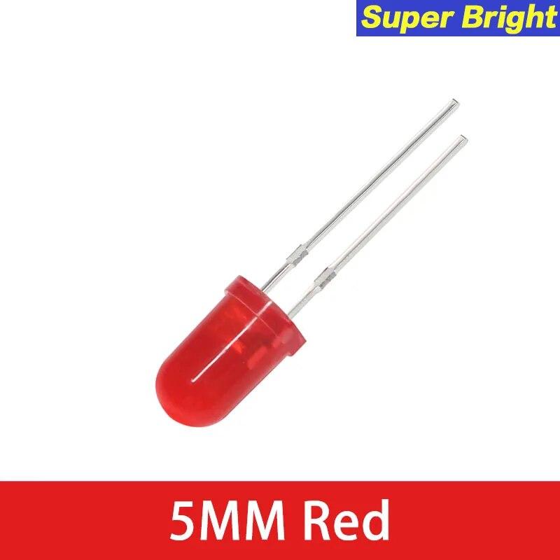 50–100 Stück F5 LED-Diode, 5 mm, superhelles Leuchtdioden-Set, Blau, Grün, Rot, Gelb, Weiß