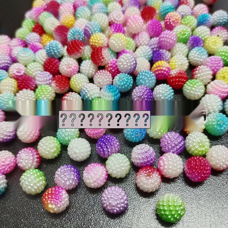 10mm Gradient Bayberry Ball ABS Hairpin with Two-Color Butterfly Orchid Core Bead