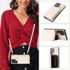 Zipper Wallet Card Solt Crossbody Leather Case For Samsung Galaxy S23 Ultra S22 S21 FE S20 A54 A14 A34 A24 A52 A53 Lanyard Cover