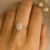 Oval Cut Cubic Zirconia Halo Ring for Women | Gold Plated 925 Sterling Silver Engagement Ring | Wedding, Promise, Anniversary Gift