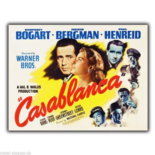 SIGN METAL PLAQUE CASABLANCA Film Movie Advert poster print pictureAluminum 20x30cm(7.8x11.8inch)