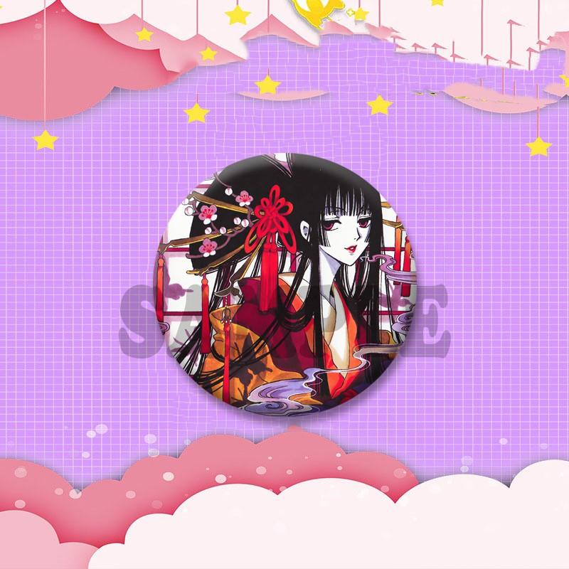 Japanese Manga XxxHolic Can Badge Anime Cartoon Round Cosplay Badge Yuuko Kimihiro Watanuki Brooch on Backpack Accessories Gift