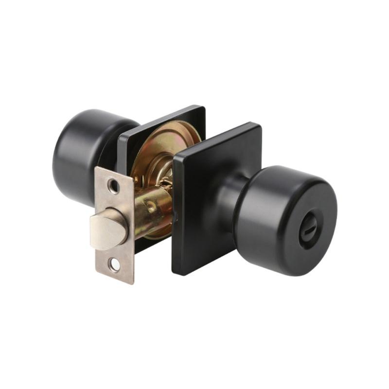 Matte Black Privacy Door Knobs for Bedroom and Bathroom With Square Rosettes Designs for Homeowners and Enthusiasts