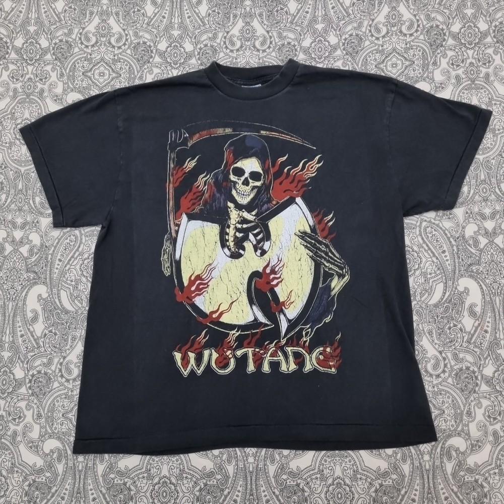 Wu-Tang Clan Cream Vintage Tričko Potisk Raptee 90s Smrtka