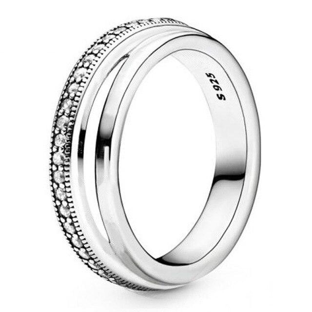 Original  Sterling Tone Triple Band Pave Snake Chain Women Pattern Rings Sparkling Bar Stacking Rings Fashionable Stylish JewelryFashion