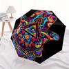 Colorful Hamsa Hand   Spiritual Protection & Good Luck Symbol Poster Print for Home,Umbrella, Portable 3 Fold Compact Umbrella for Men & Women