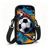 Lebendiges Fußball-Abstraktes Graffiti-Kunst-Crossbody-Handytasche, Leichte Reise-Handy-Umhängetasche, Weihnachtsgeschenk Sport-Thema Schultertasche