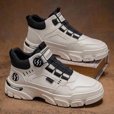 New Leather Boots Autumn High-top Wear-resistant Martin Boots British Casual Exercise Trendy Shoes Non-slip Boots