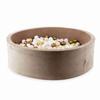 Dry Pool 130x40 Velvet Soft Dark Beige with 700 Balls: White, Light Pink, Beige, Old Gold