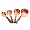 Measuring Cups Spoons Set Wooden Handle Baking Gadgets Stainless Steel Measuring Spoons for Nuts Baking Cooking Oil Milk
