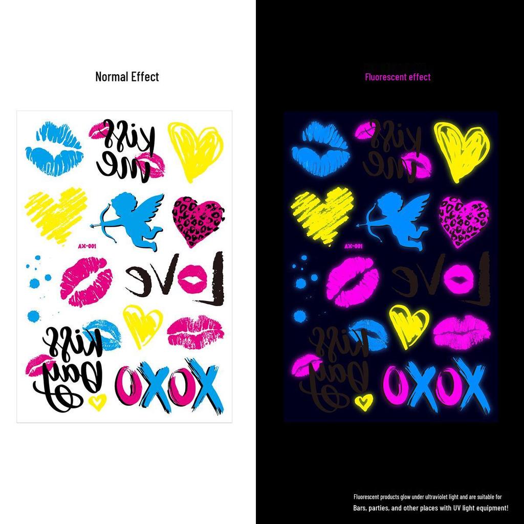 Creative Fluorescent Waterproof Full Arm and Face Tattoo Sticker
