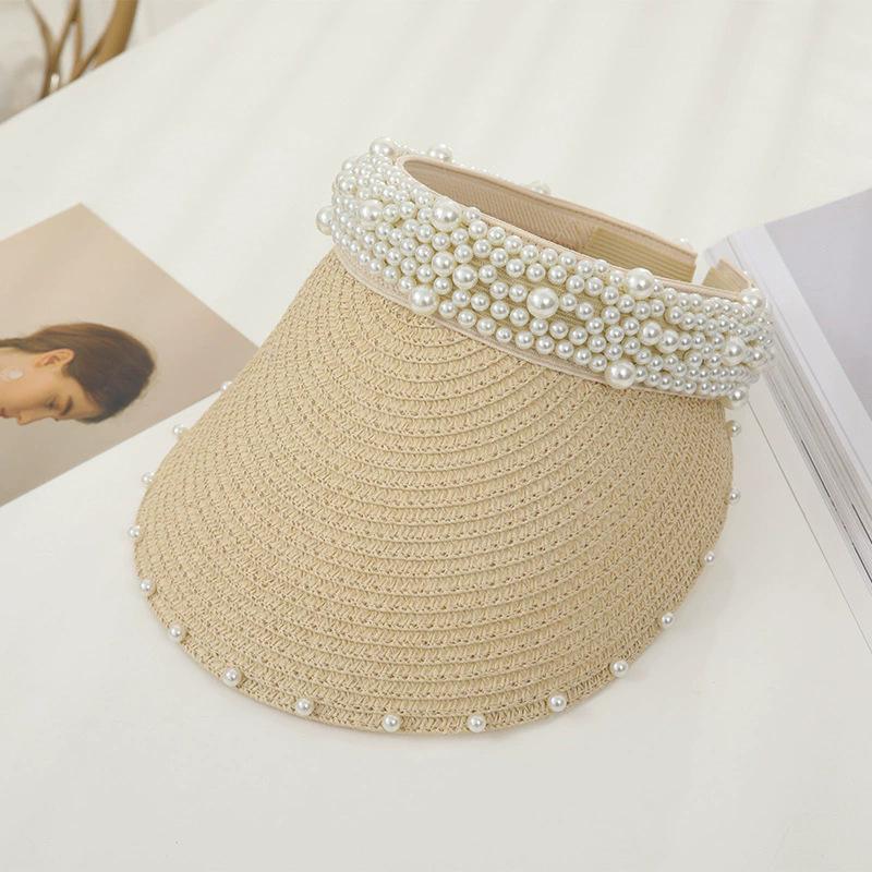 New Women's Summer UV Protection Sweet Ribbon Seaside Vacation Sunshade Bucket Hat Bow Large Brim Straw Hat