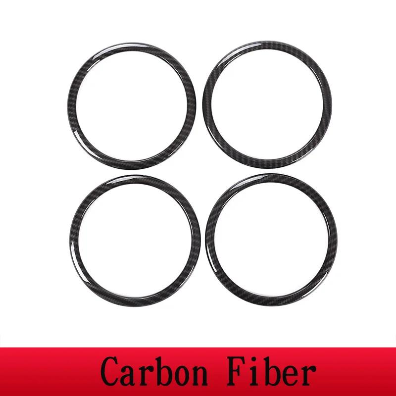 suitable For -2025 Toyota GR Supra A90 ABS Carbon Fiber/Silver Car Door Speaker Ring Trim Sticker Interior Car Accessories
