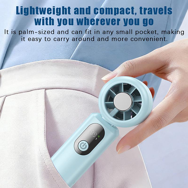 Handheld Fan: Portable Small Ice Cooling Plate- 199 Gear High-Speed Turbo 20000 RPM - Personal Foldable Battery Operated