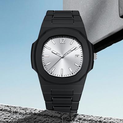 Mens New Fashion Watch with Calendar Display,multi-functional Simple Dialquartz Watchgift Box for Men