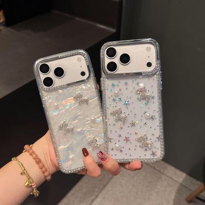 Colorful Shining Star & Pearl Little Horse Phone Case for Apple 17 Pro Max/16/12/11