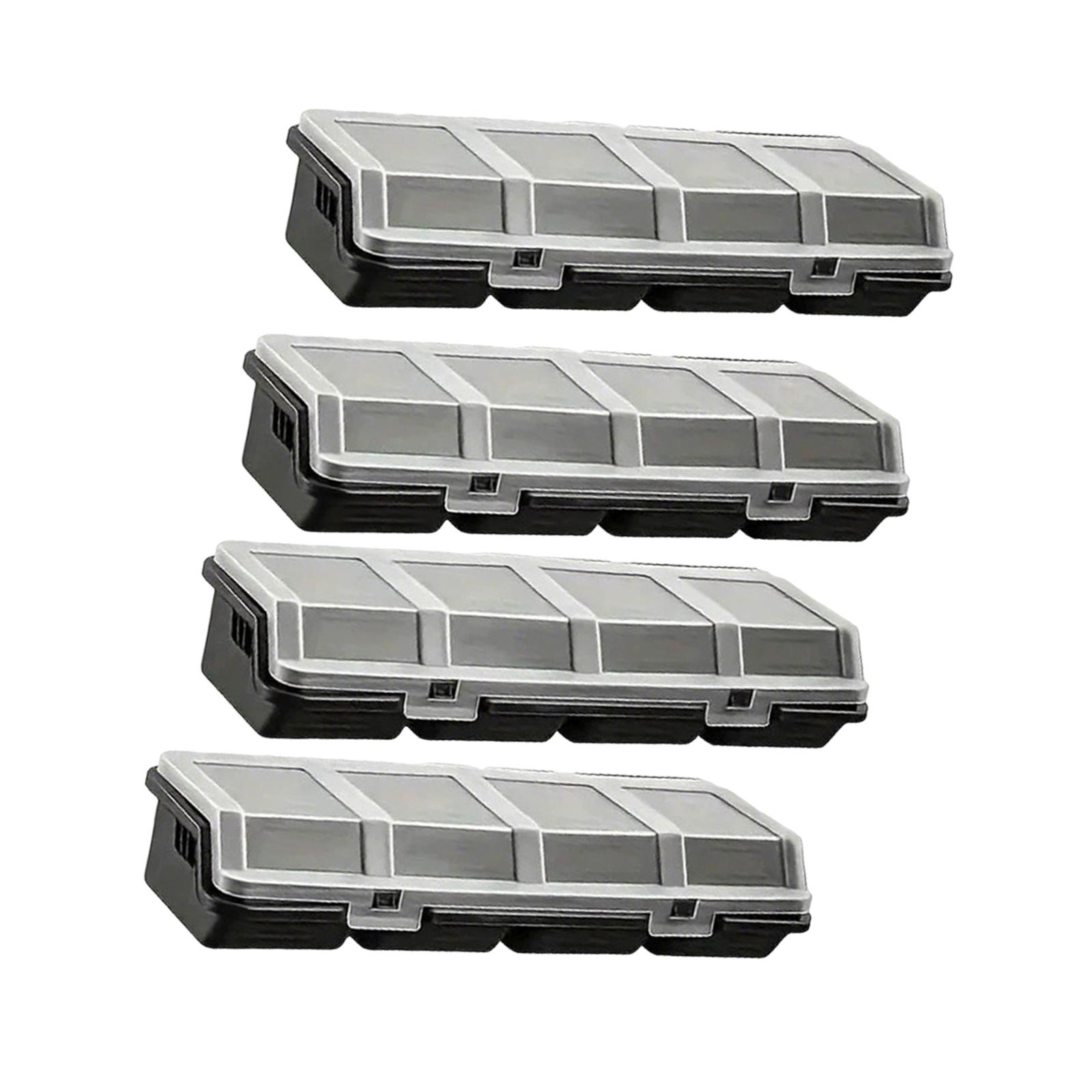 4 шт. Органайзеры для винтов с отделениями, контейнеры, разделители, коробки-органайзеры для гвоздей чёрный