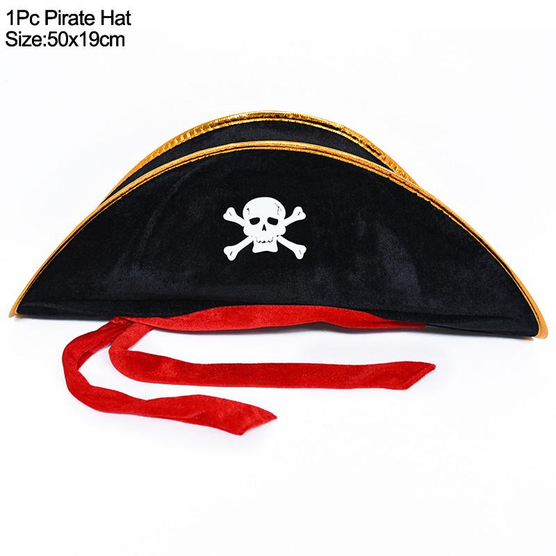 Halloween Pirate Hat Cap Decoration Kids Adult Halloween Masquerade Captain Cosplay Costume Props Pirate Theme Birthday Party