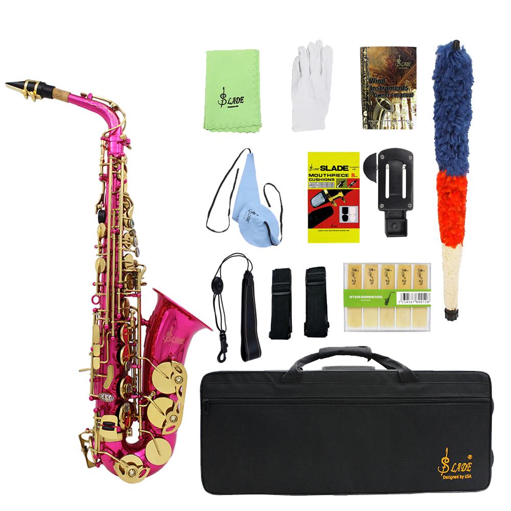 SLADE Eb Alto Saxophone Brass Body Saxophone Set Professional Woodwind Instruments With Case Reed Kit Sax for Beginner