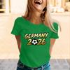 Women’s Casual Crew Neck Short Sleeve Pullover T-Shirt with Germany 2026 Letter Print Soccer Graphic Top for Supporters