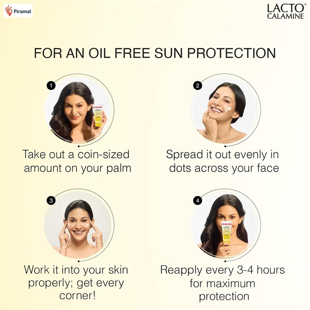 Lacto Calamine Sunshield Matte Look Sunscreen Kaolin Clay SPF50 PA+++ 50g Pack of 2 for Oily Acne Prone Skin